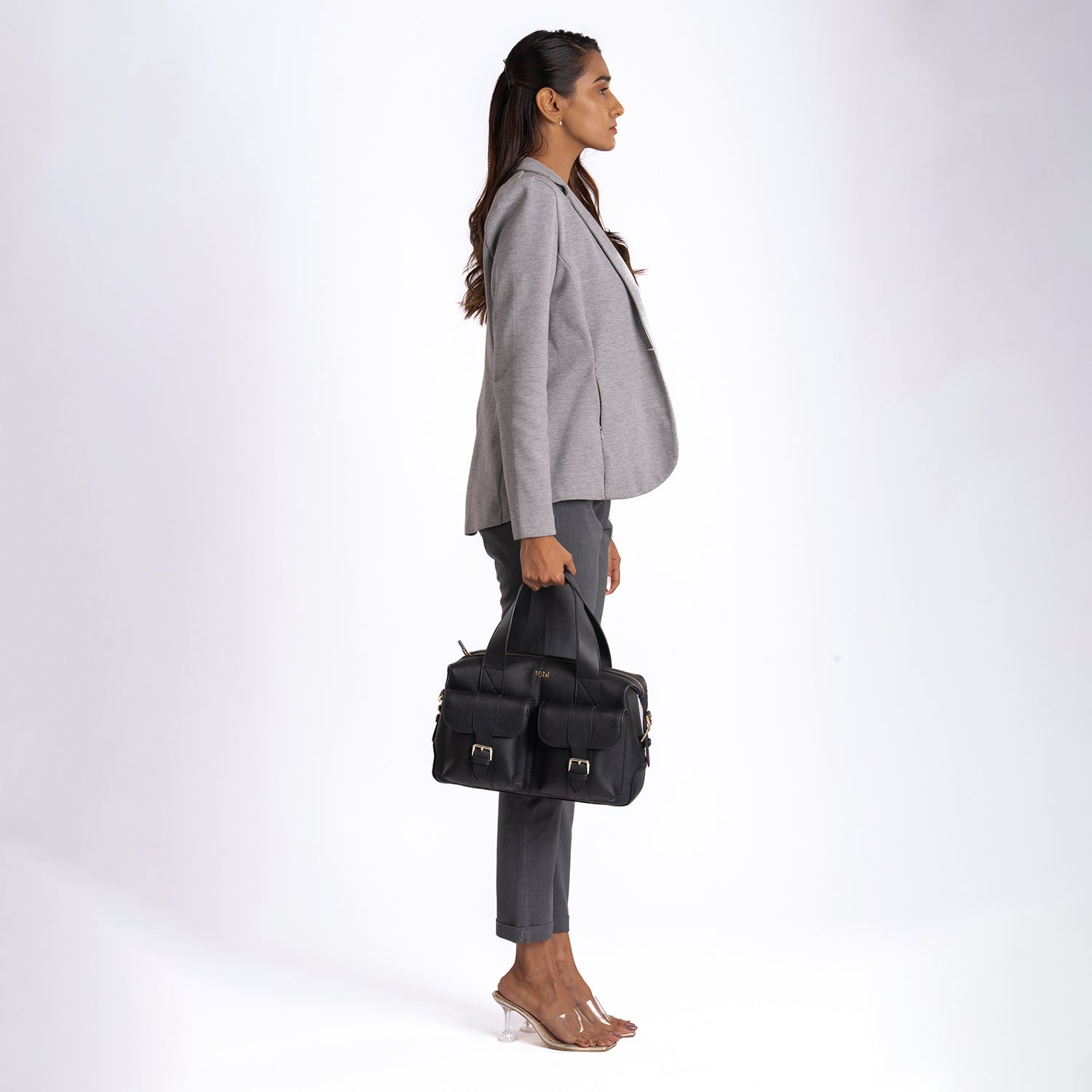 पेप्स महिलाओं का हैंडबैग - चारकोल ब्लैक