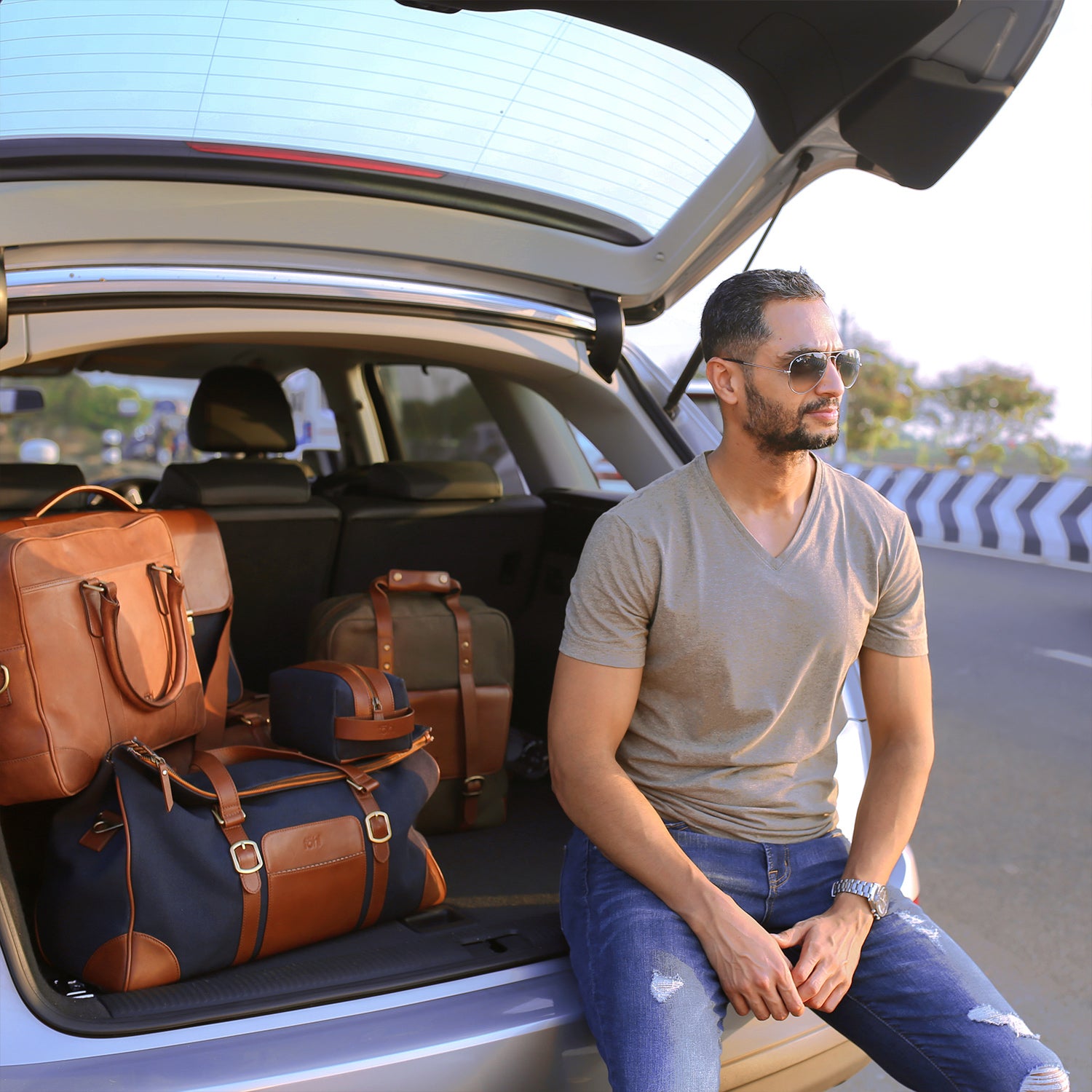 PONTE MEN'S DUFFLE BAG - NAVY