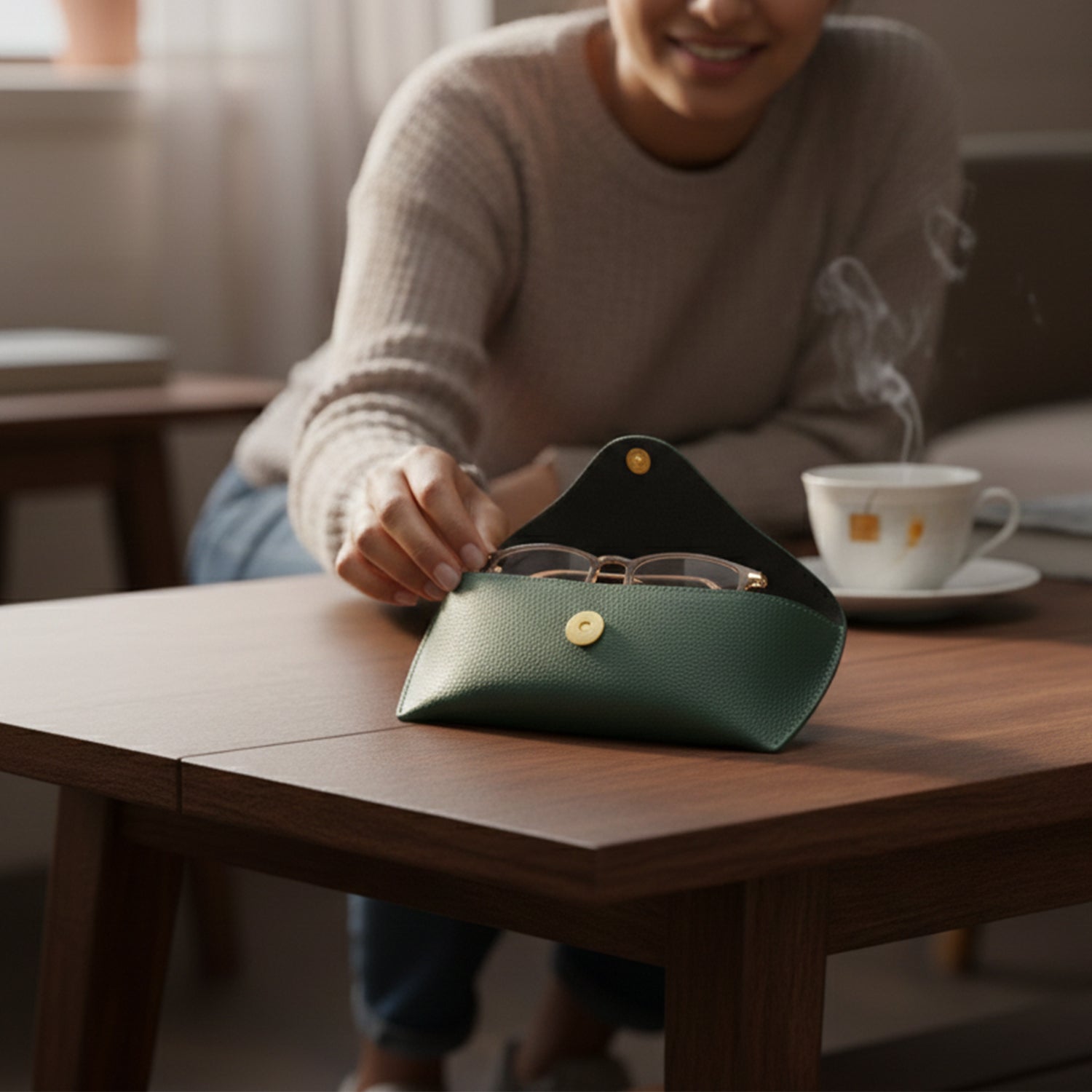 RIGA GLASSES COVER - FOREST GREEN