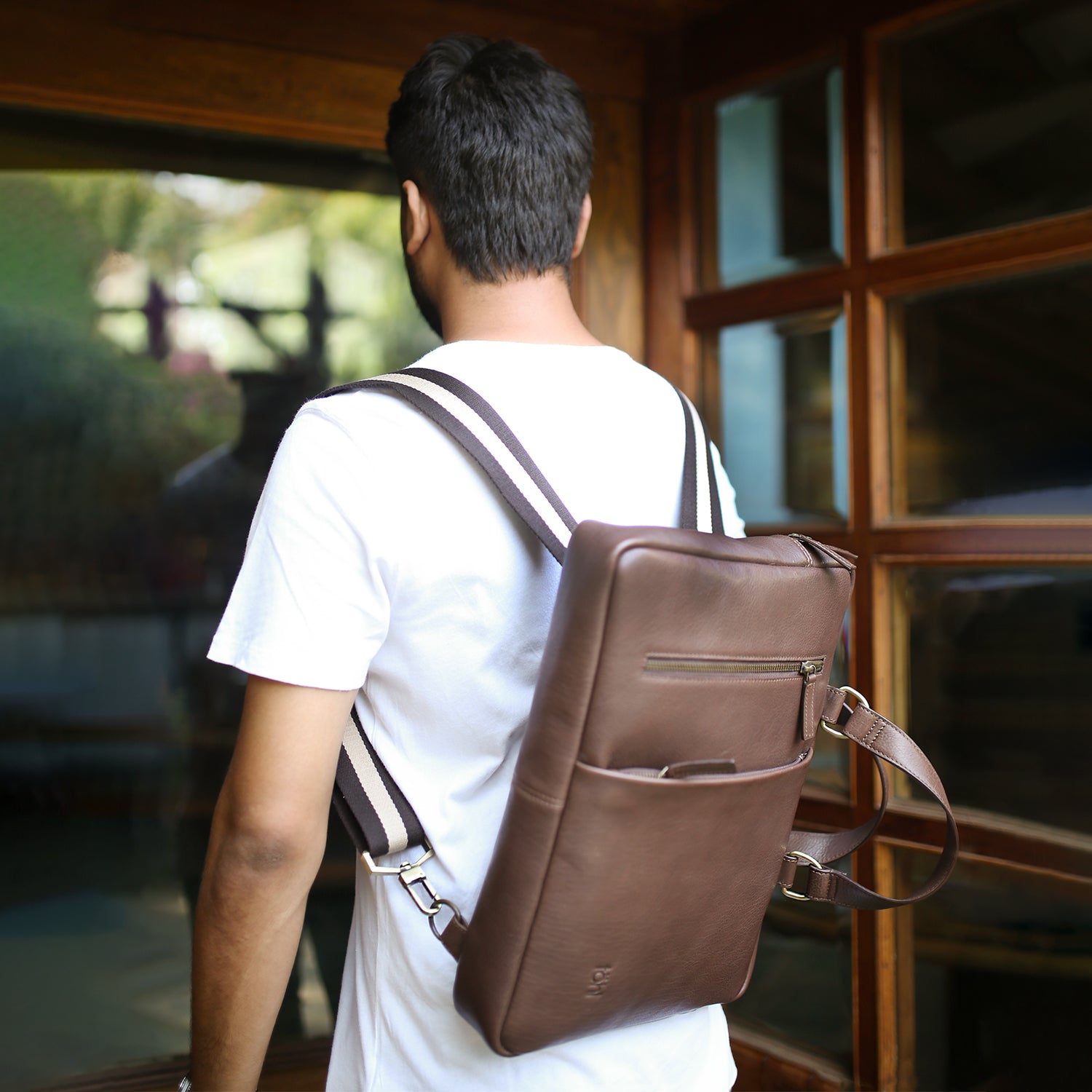SIMONE MEN'S CONVERTIBLE LAPTOP BAG - MUD