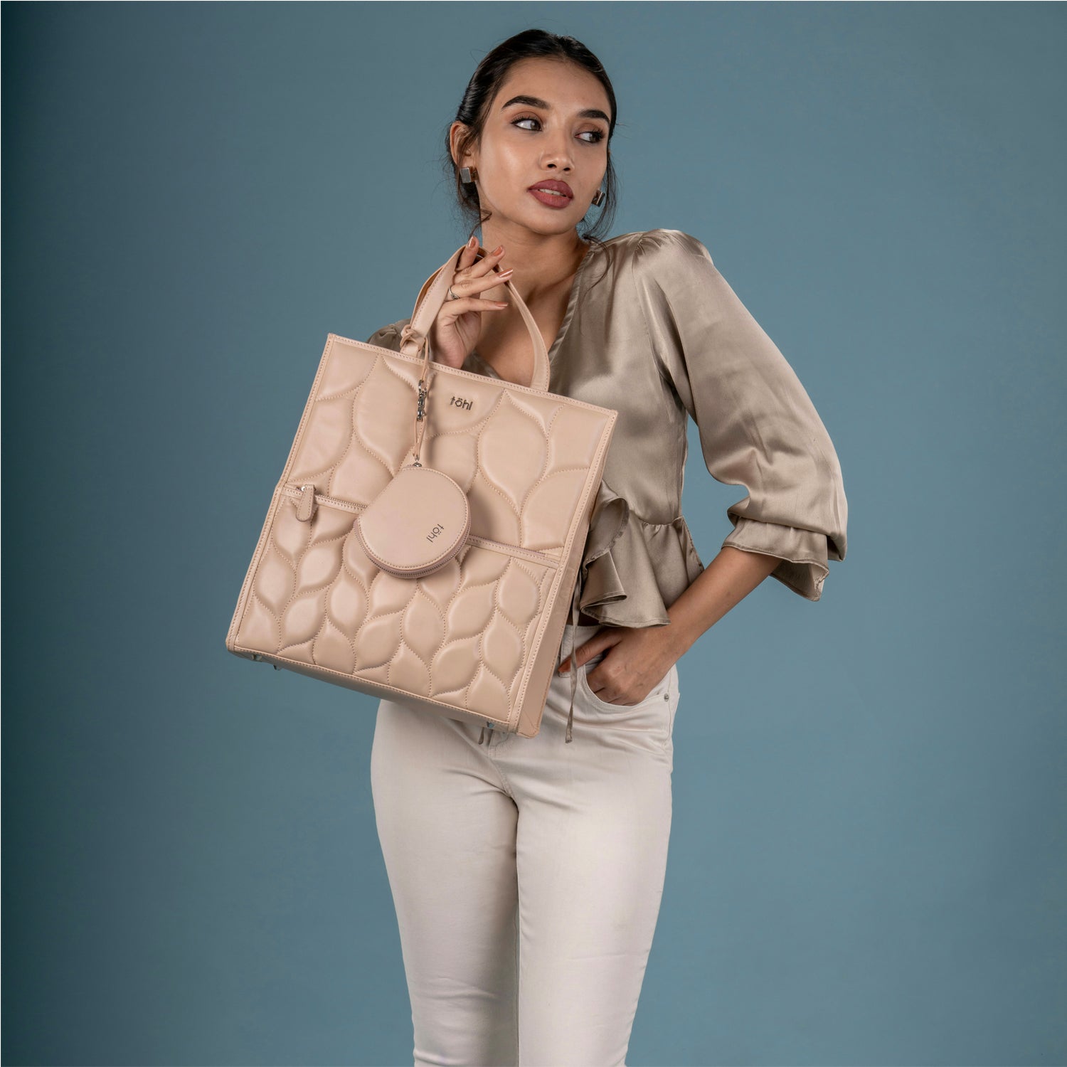 TESSA WOMEN'S TOTE BAG - POWDER PINK