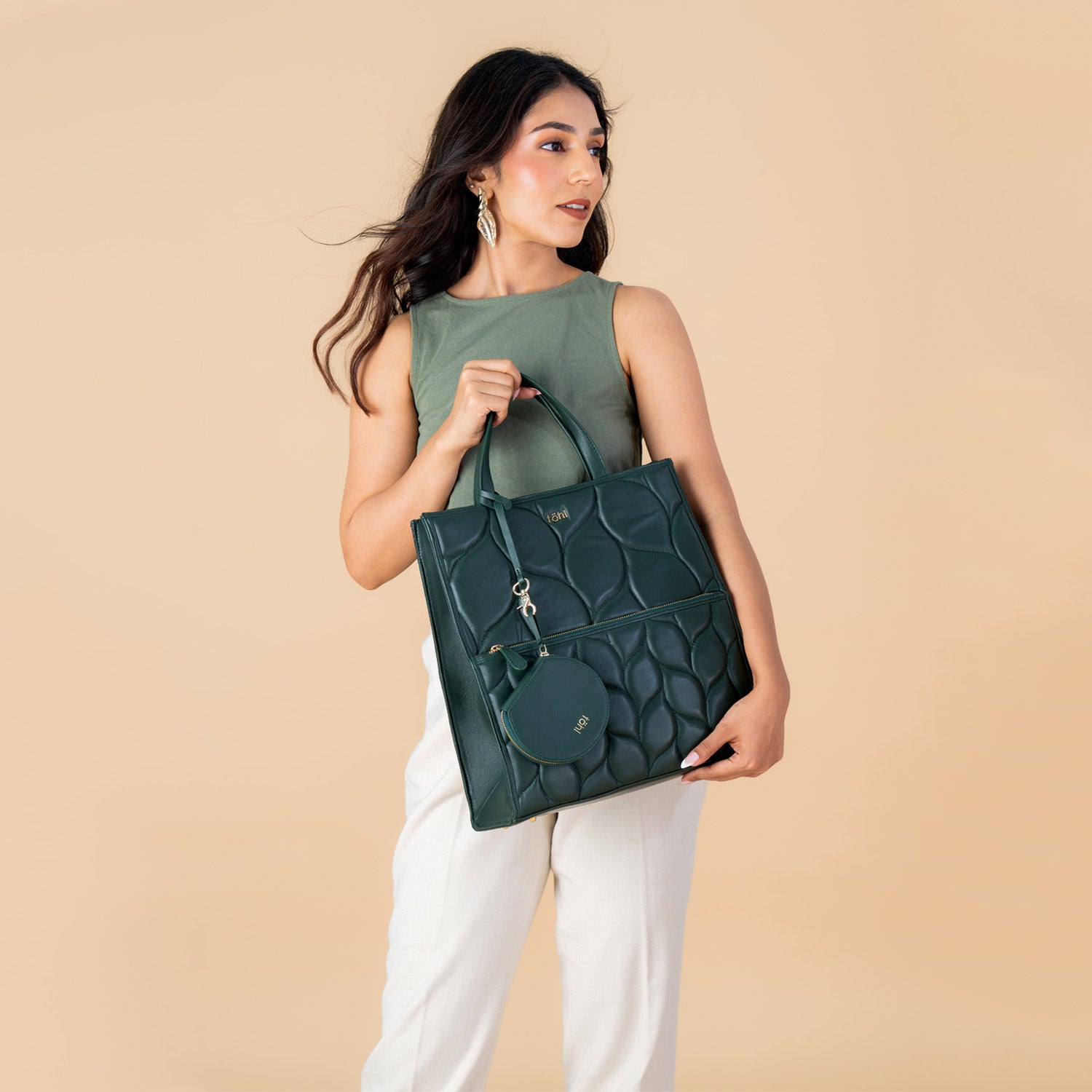 TESSA WOMEN'S TOTE BAG - FOREST GREEN