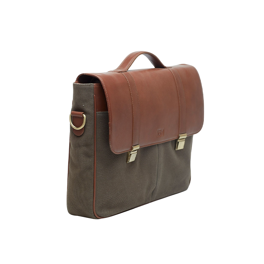 LECCO MEN'S VALISE & SATCHEL - OLIVE