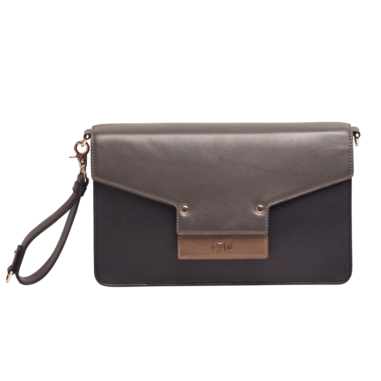 CALETA WOMEN'S CLUTCH - CHARCOAL BLACK