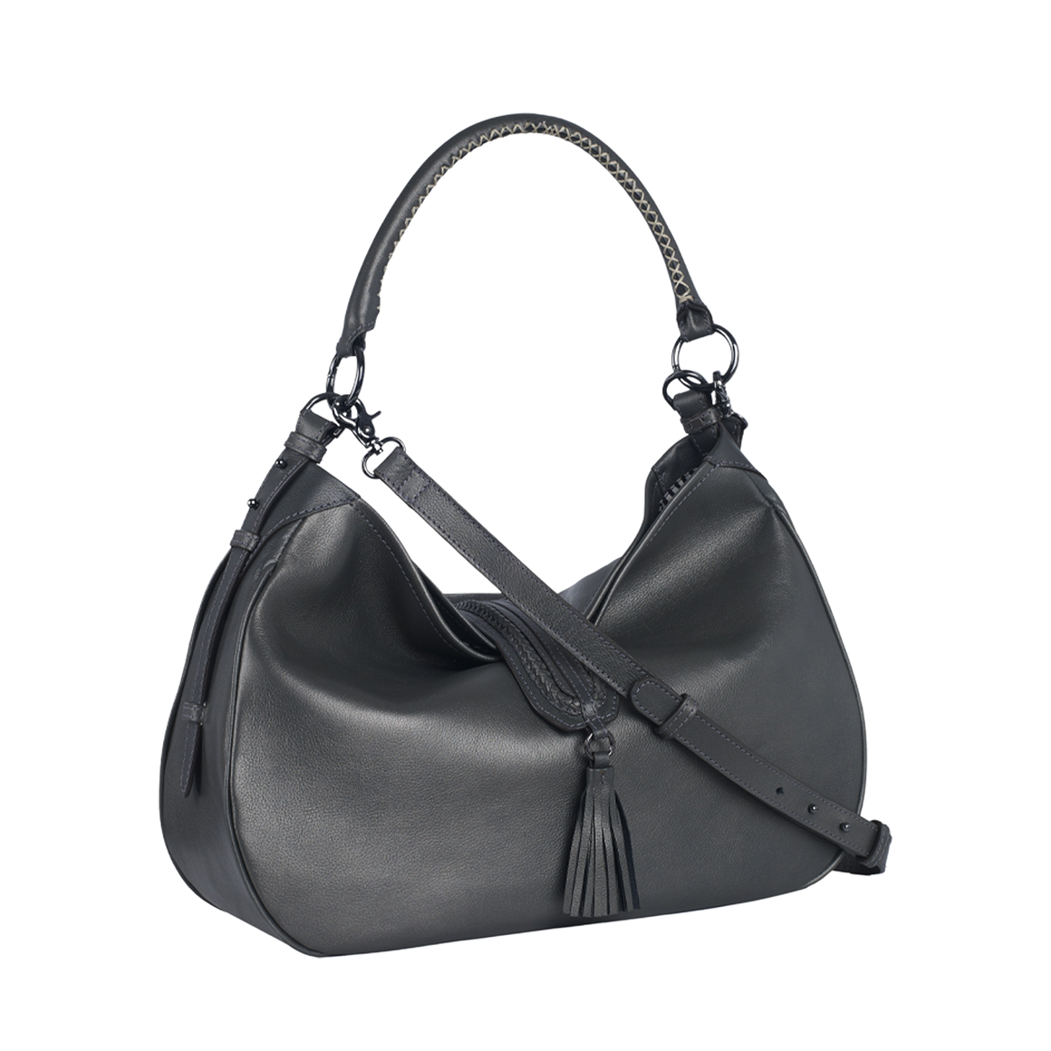 EDIE WOMEN'S SHOULDER BAG -  METALLIC SMOKE