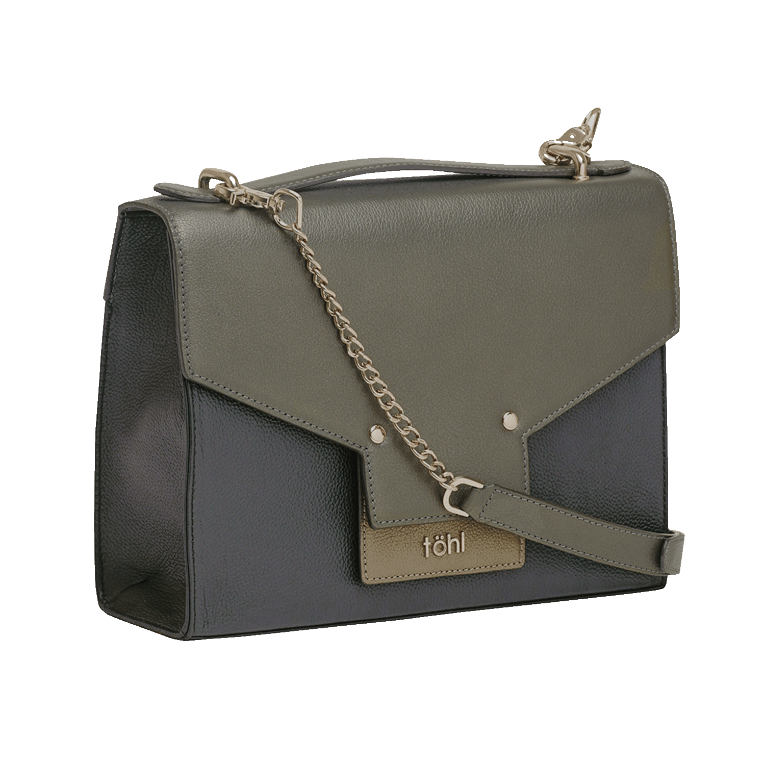 TERRAZA WOMEN'S CONVERTIBLE SLING BAG AND CLUTCH - CHARCOAL BLACK