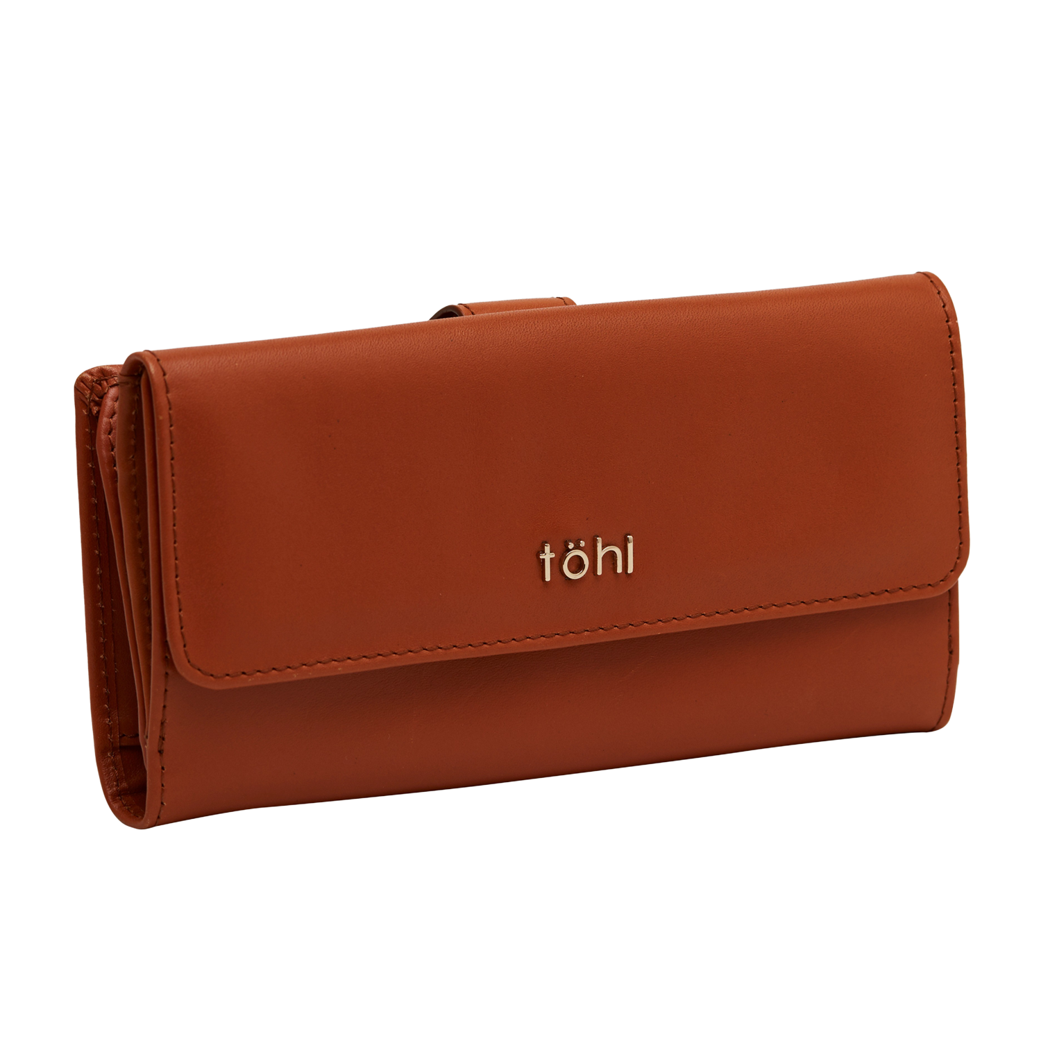 LUDLOW WOMEN'S FLAPOVER WALLET - COGNAC