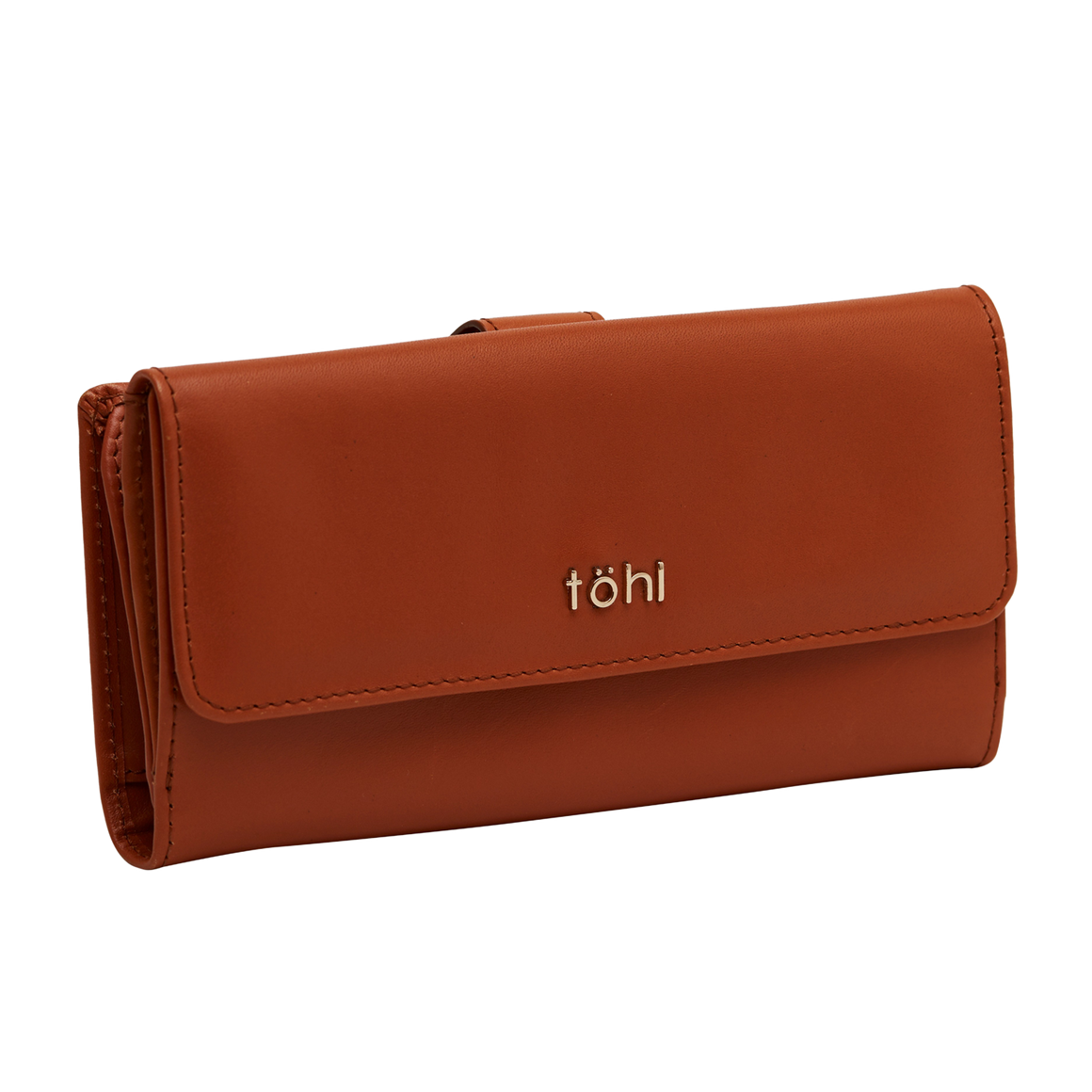 LUDLOW WOMEN'S FLAPOVER WALLET - COGNAC