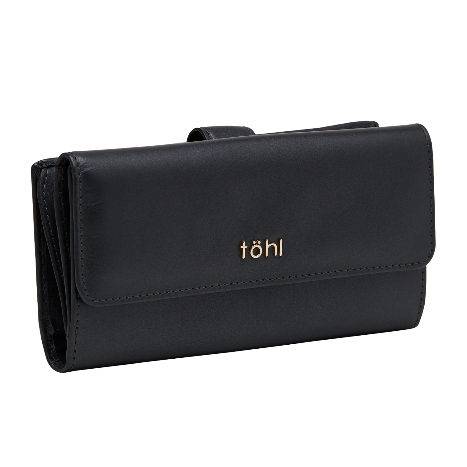 LUDLOW WOMEN'S FLAPOVER WALLET - METALLIC CARBON