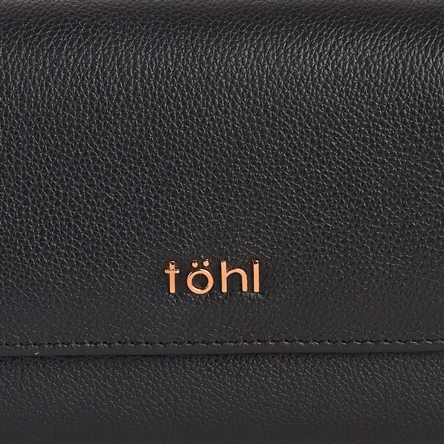 ALLEN WOMEN'S FLAPOVER WALLET - CHARCOAL BLACK