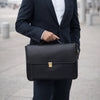VARONA MEN'S VALISE & SATCHEL - CHARCOAL BLACK
