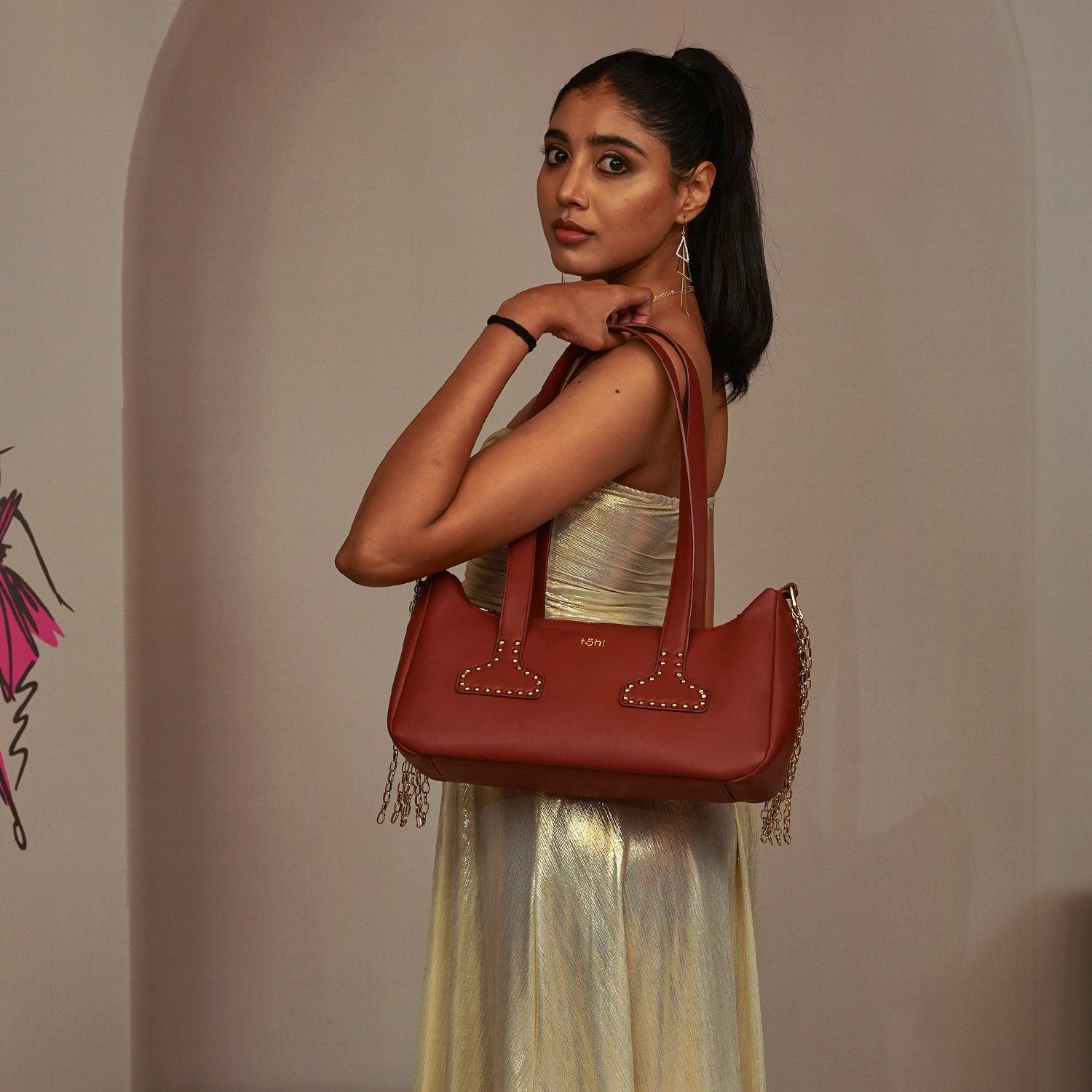 VIRELLE WOMEN'S SHOULDER BAG - RUSSET