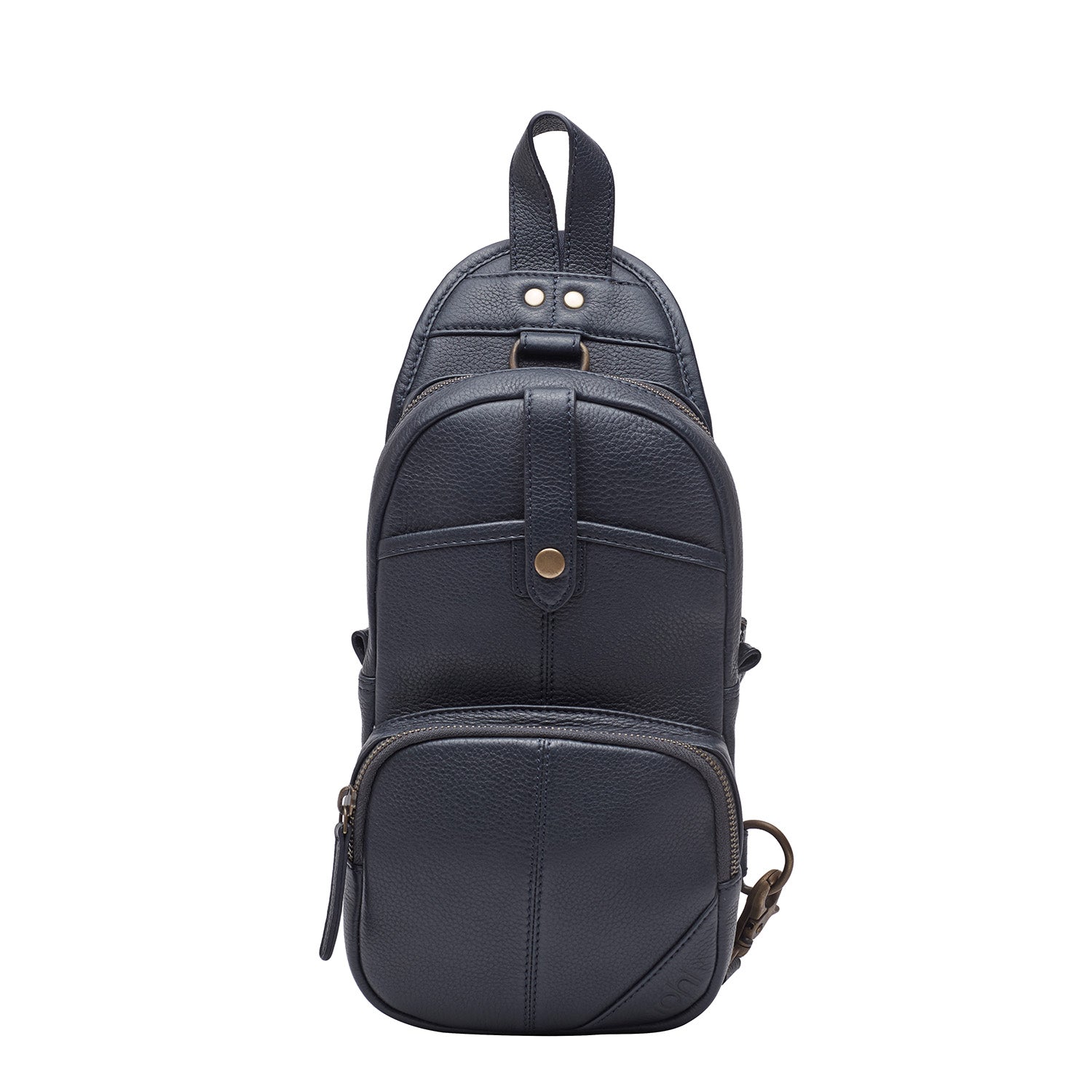 Milled Nappa SOFT LEATHER BACKPACK in Black+Black