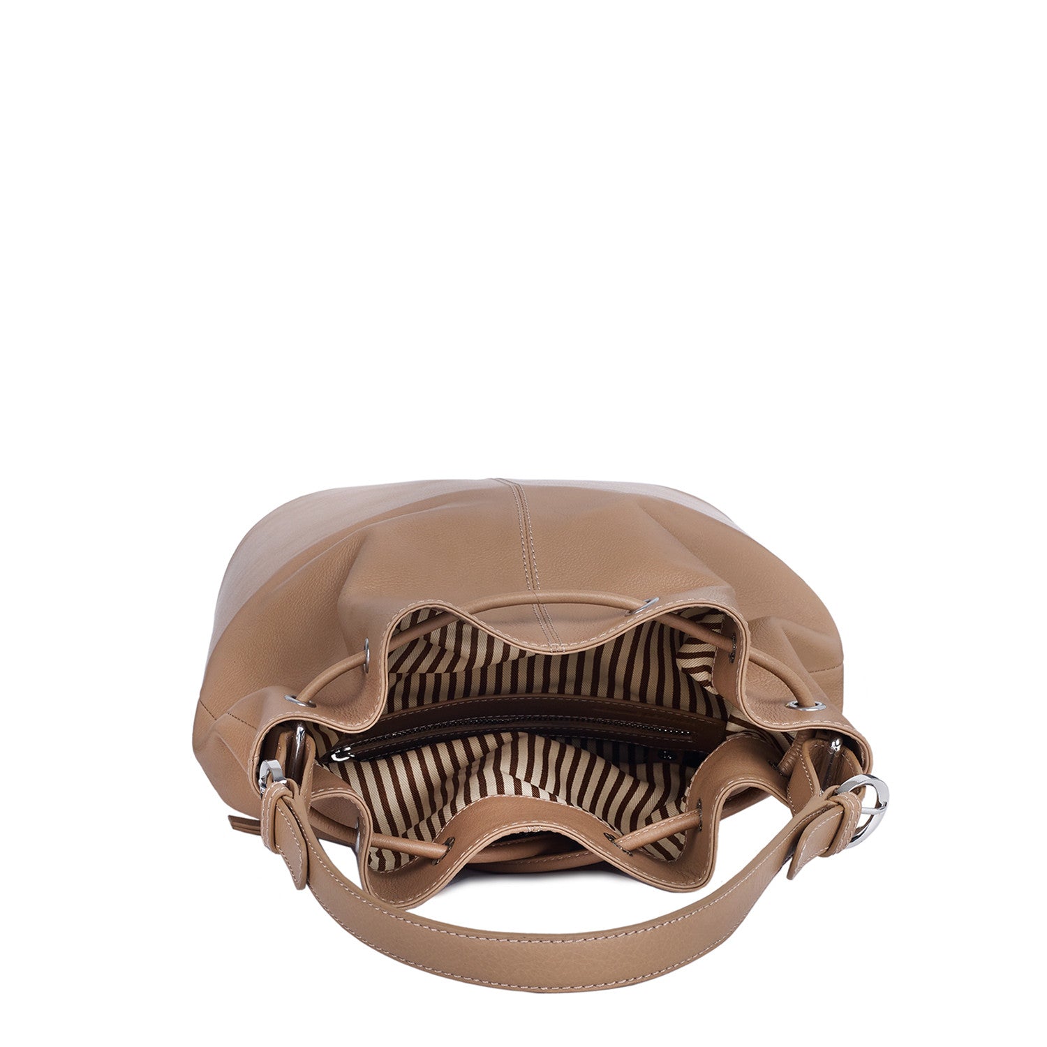 COLOUR SPOTLIGHT : CARAMEL SWIRL Tagged Champagne Pearl leather bag - tohl