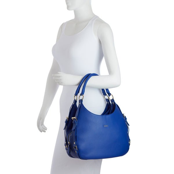 Canvas Hobo Purse, Multi-pocket Tote Handbag Shopping Shoulder Bag Purple  Blue: Handbags: Amazon.com